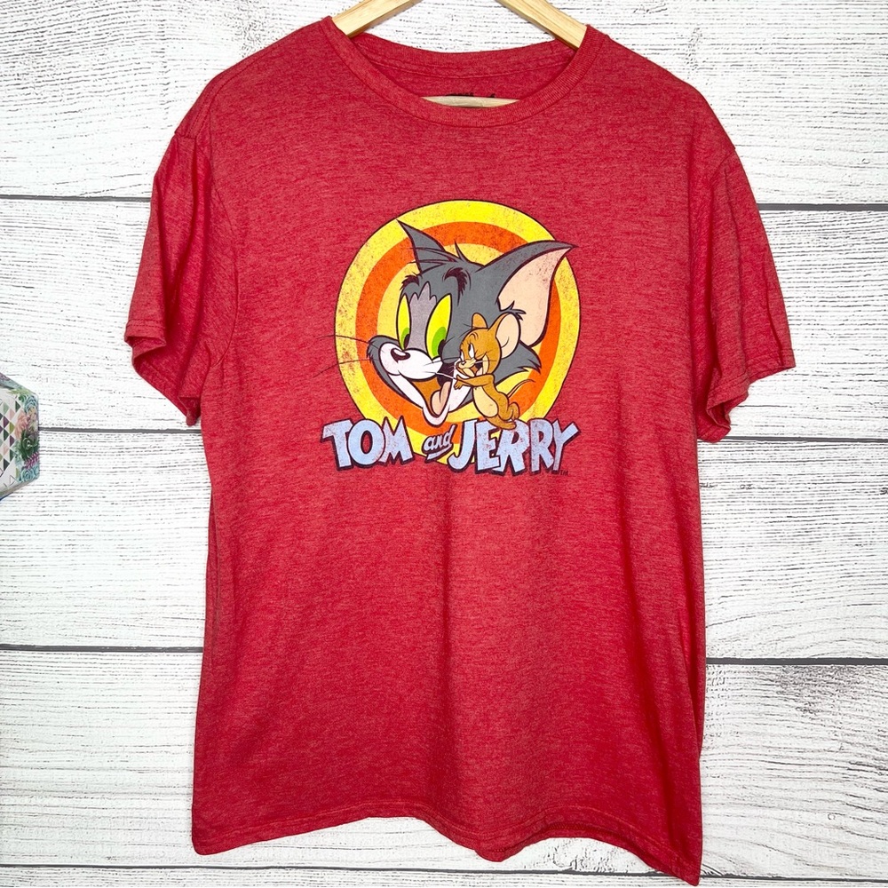 Tom and Jerry Red Graphic T-Shirt Men’s Size Large